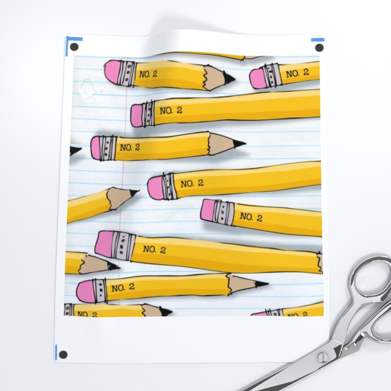 Student Teacher Pencil Notebook School Custom Printed Fabric by Spoonflower Various Fabrics by the Yard or Fat Quarter